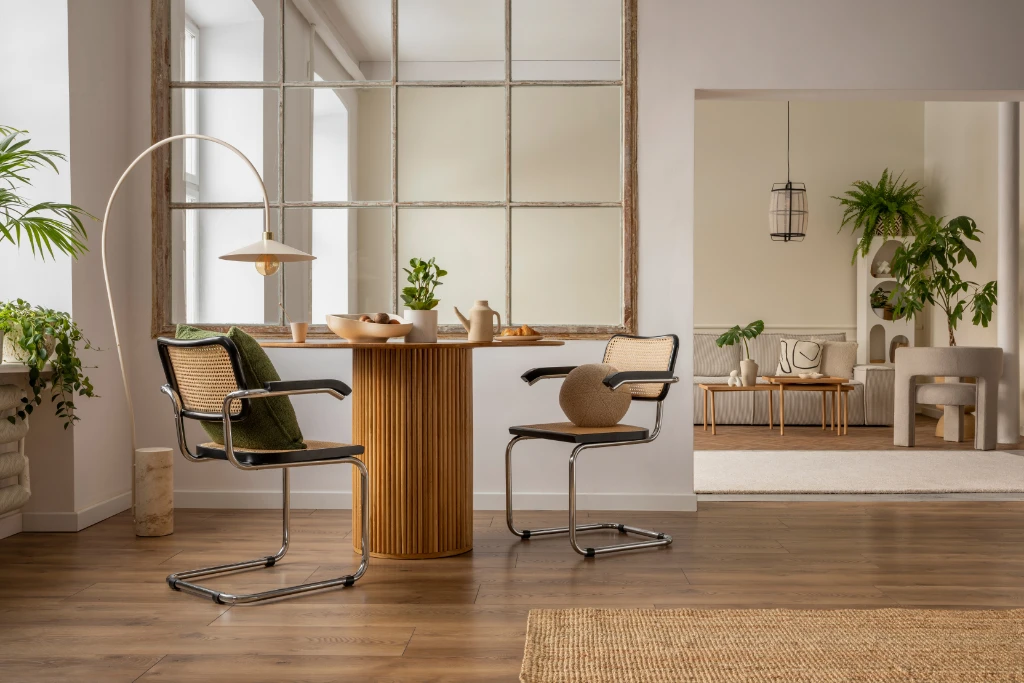 reformas integral en Barberà del Vallès - Salón comedor estilo rústico